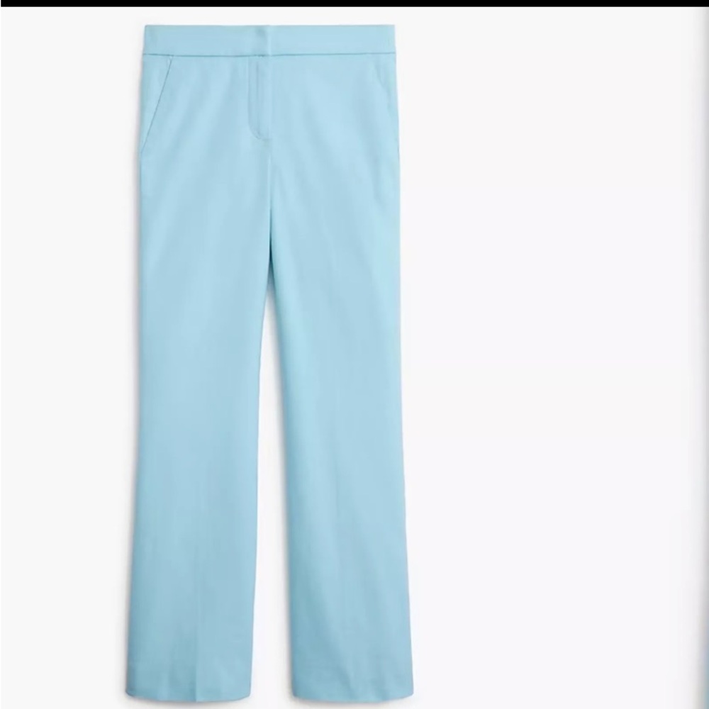 NWT J. Crew Kelsey Flare Linen Pants Glazed Sky Blue Women’s Sz 00P Petite BR707